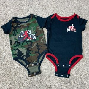 2 Nike Air Jordan Onesies, Size 6-9 Months